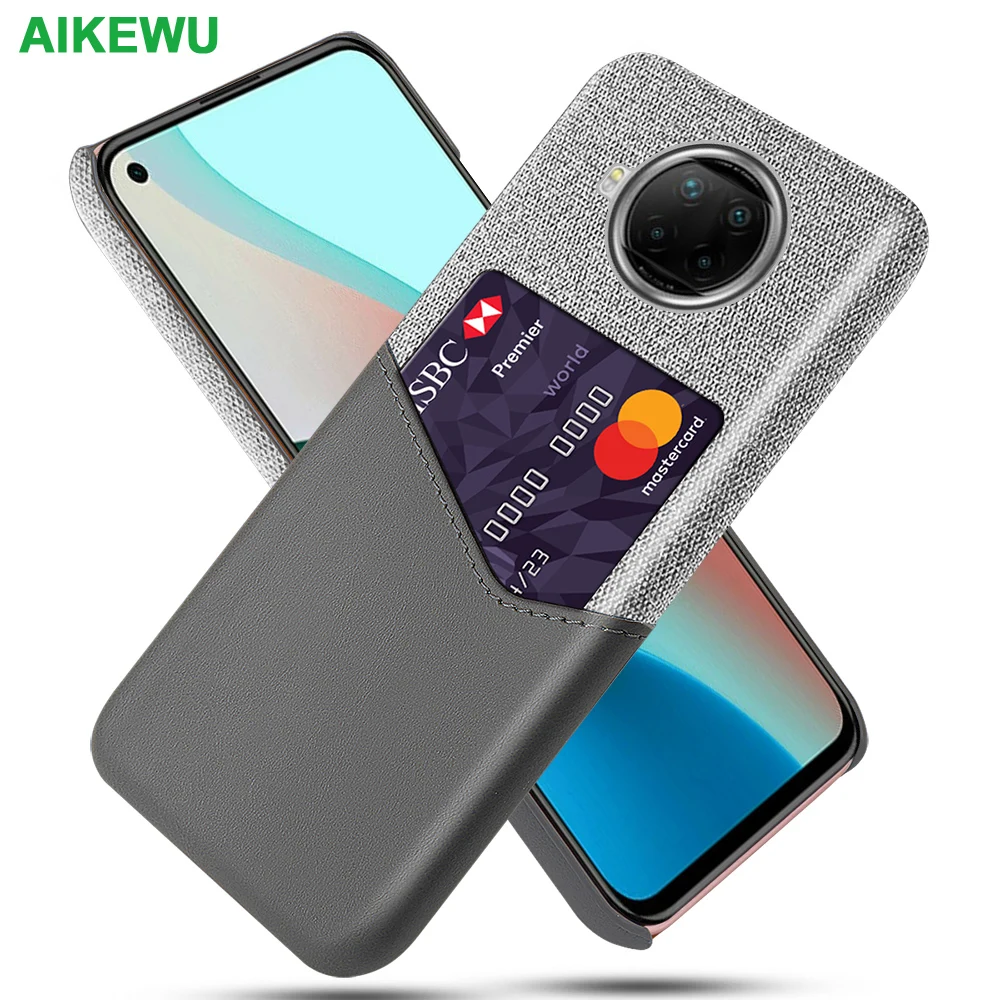 

Redmi Note9 Pro Shockproof Case for XiaoMi Redmi Note 9 Pro 5G Business Fabric + Luxury Leather Card Holder Fitted Cover