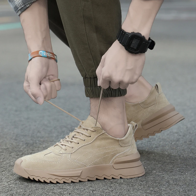 

Men's Sneakers Light Sports Shoes Fashion Comfortable and breathable Non-slip Casual Running Shoes Sand khaki Men's shoes