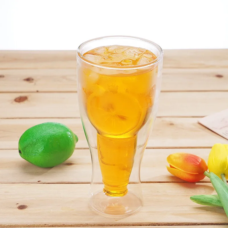 Высококачественное боросиликатное креативное стекло для пива двойная чашка