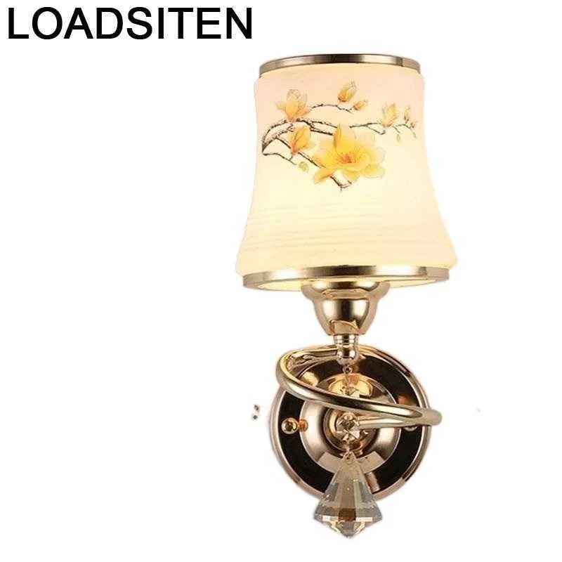 

Avec Miroir Lamp Wandlampen Techo Colgante Moderna For Home Lampara De Interior Aplique Luz Pared Crystal Wall Bedroom Light