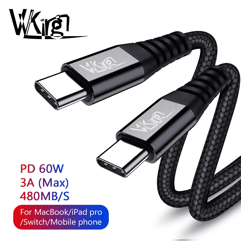 VVKing PD кабель для зарядки типа C-C кабель 1,2 м Быстрая зарядка для samsung huawei Xiaomi для MacBook PD3.0 type-C USB-C шнур для зарядки
