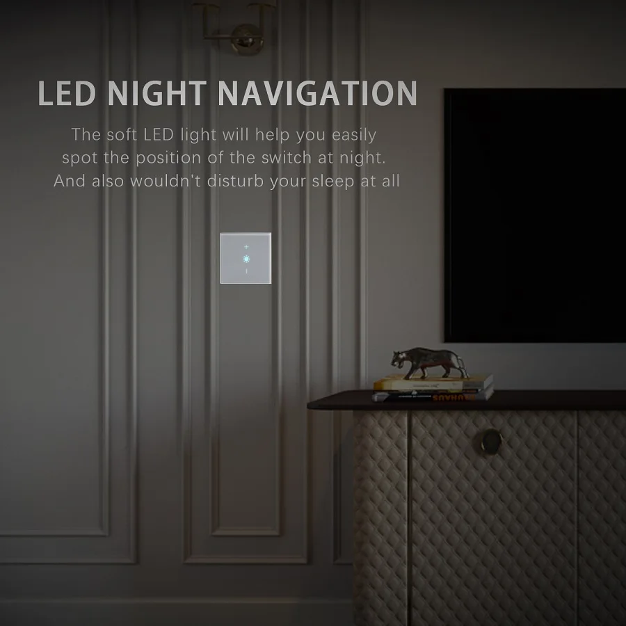 

Dimmer Switch 110V US EU UK Standard Full Range Dimming Live and Neutral Wire Need Tuya Smart Life WiFi Touch LED Dimmer Switch