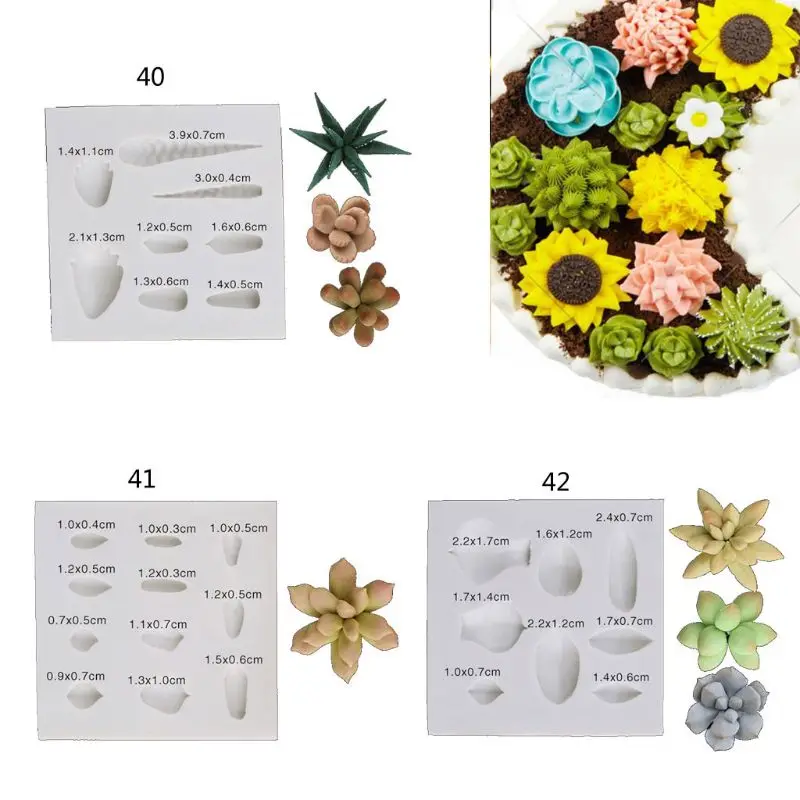 

Handmade 3D Succulent Plants Silicone Mold Polymer Clay Mold Art Caft Tools 124A
