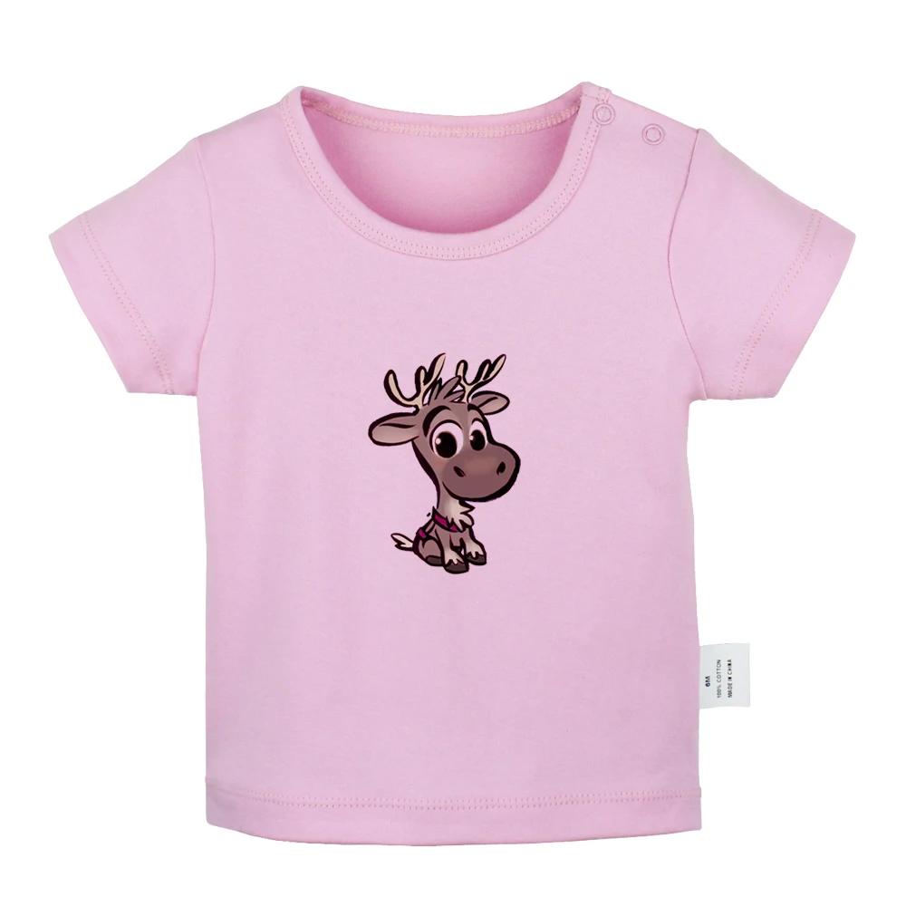 Christmas Reindeer Retro Elk Deer FAMOUS STARS Symbol Newborn Baby T-shirts Toddler Graphic Solid Color Short Sleeve Tee Tops | Детская