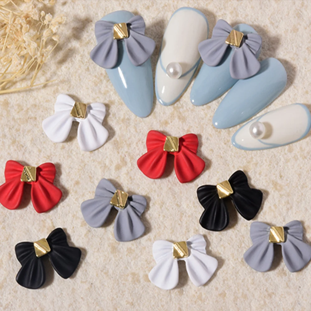 

5Pcs 3D Matte Bow Resin Nail Art Decorations Shiny Nail Art Charms Luxury Nail Japanese Style DIY Manicure Accessories