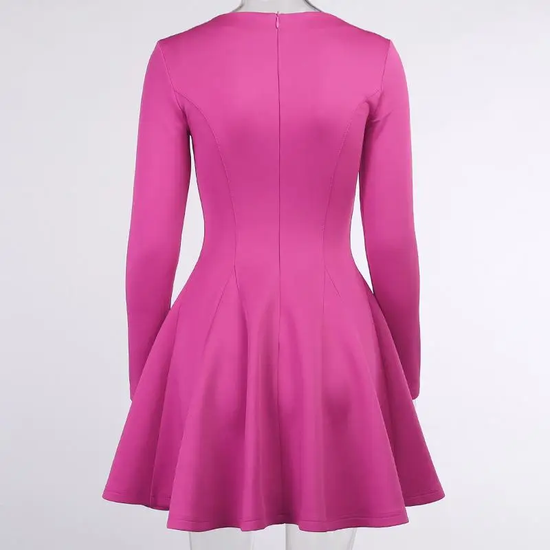 

High Quality Elegant Black Pink Dress Women Vintage Ladies Fit Flare Prom Party Night Formal Dress 2021 Retro Dresses Winter