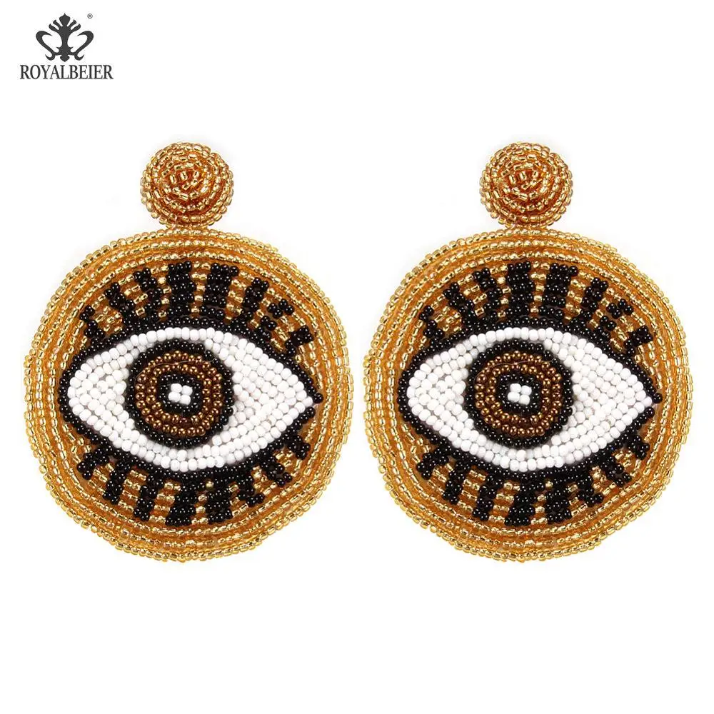 Bohemian earrings5 ROYALBEIER богемные длинные кисточки акриловые перо форма бисера Кулон Серьги Свадебная вечеринка очаровательные ювелирные изделия серьги - Окраска металла: Bohemian earrings5