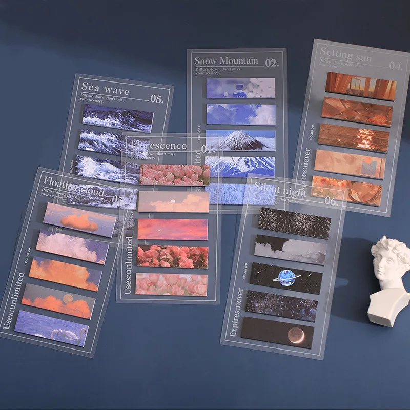 

100 шт./лот блокноты для записей лента удобные стикеры блокноты офисные канцелярские принадлежности Ins серия письмо снежные горы горячая рас...