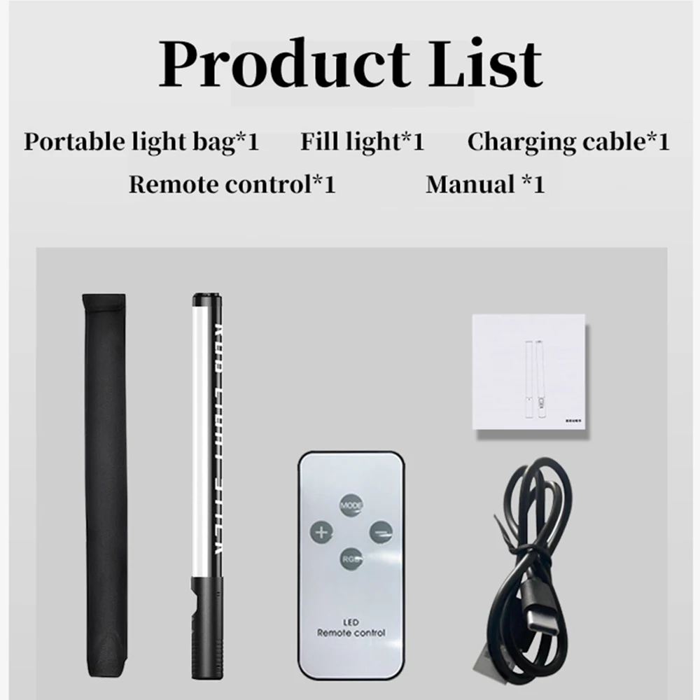 

RGB Photographic Fill Light Stick Handheld USB Rechargeable Remote Controller LED Colorful Photography Video Wand RGB Light