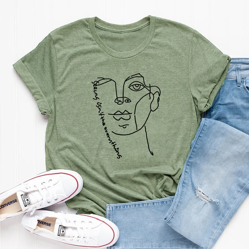 Seing Is Not The Everythings графическая футболка абстрактная забавная линия нарисованные