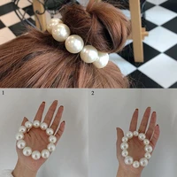 hair ring rope elastic rubber band hair accessories big pearls scrunchies hair ties decorative bracelet scrunchie beaded