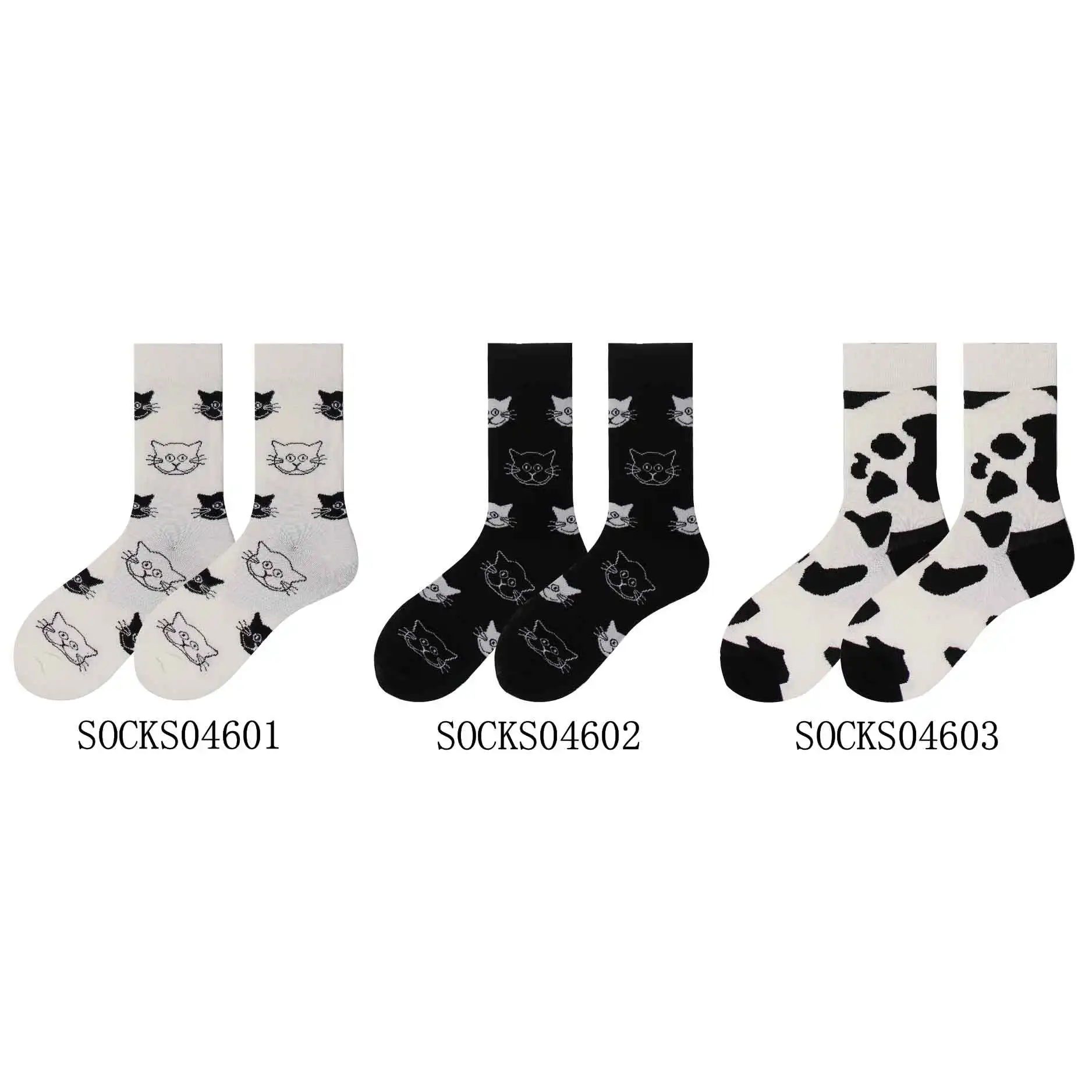 3pairs046010203 Веселые хлопковые Дышащие носки для девочек средней школы повседневные новые европейские размеры 35-43 - Цвет: 3pairs046010203