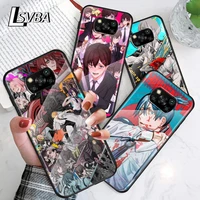 power chainsaw man for xiaomi poco f3 f2 x3 nfc x2 m2 pro tempered glass hot new shell luxury cover phone case