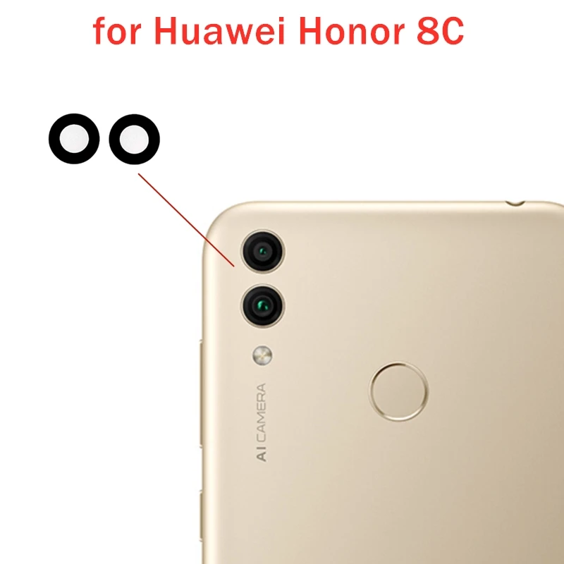 2 шт. для задней камеры Huawei Honor 8C стеклянный объектив основная задняя камера с
