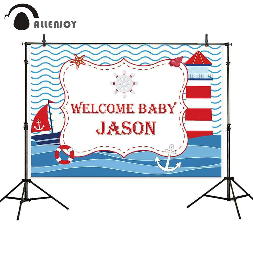 Фон для фотосъемки новорожденных Allenjoy с изображением морского флота маяков