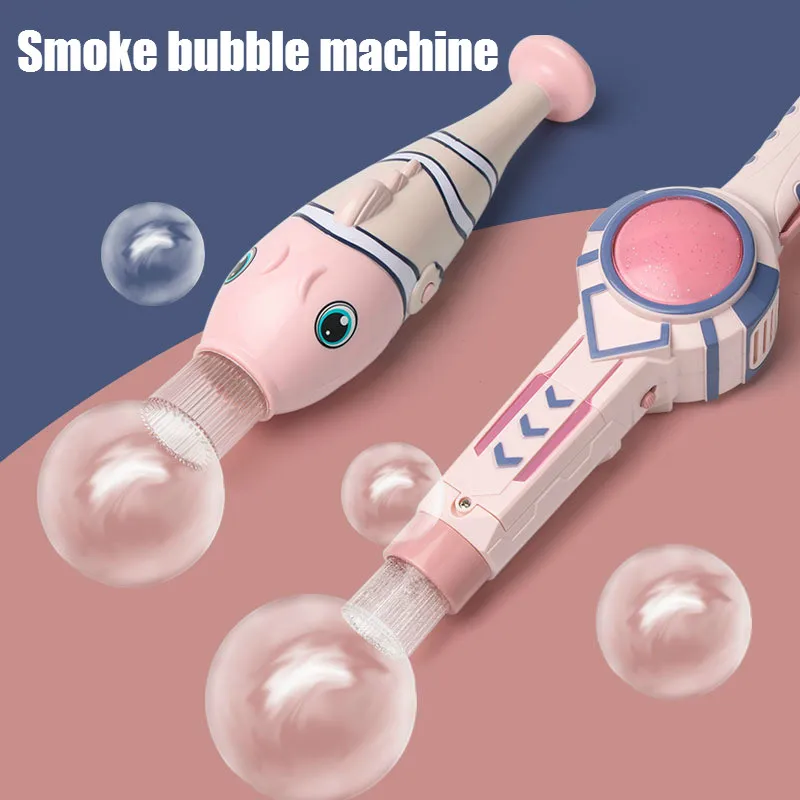 

2020 New Summer Smoke Magic Bubble Machine Wedding Supplies Electric Automatic Bubble Blower Maker Gun Kids Outdoor Toys