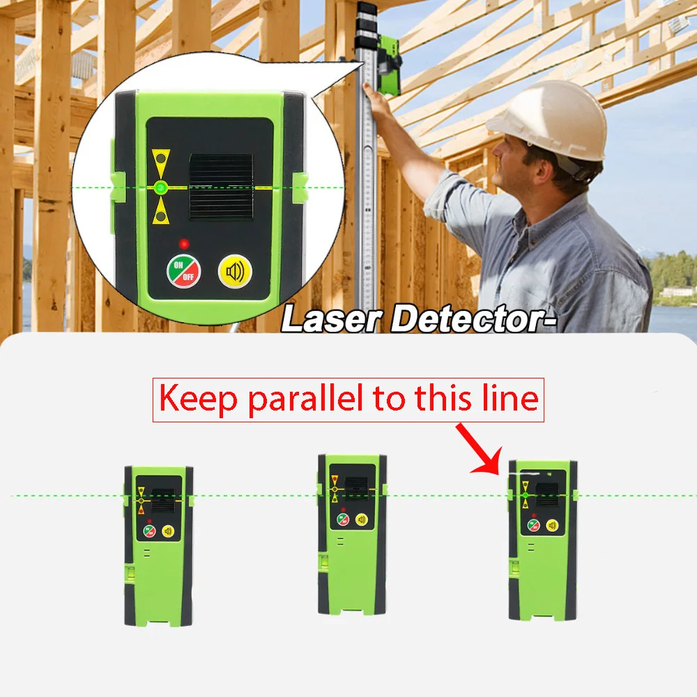 Цифровой лазерный приемник Huepar с ЖК дисплеем уличный режим детектор обнаружение