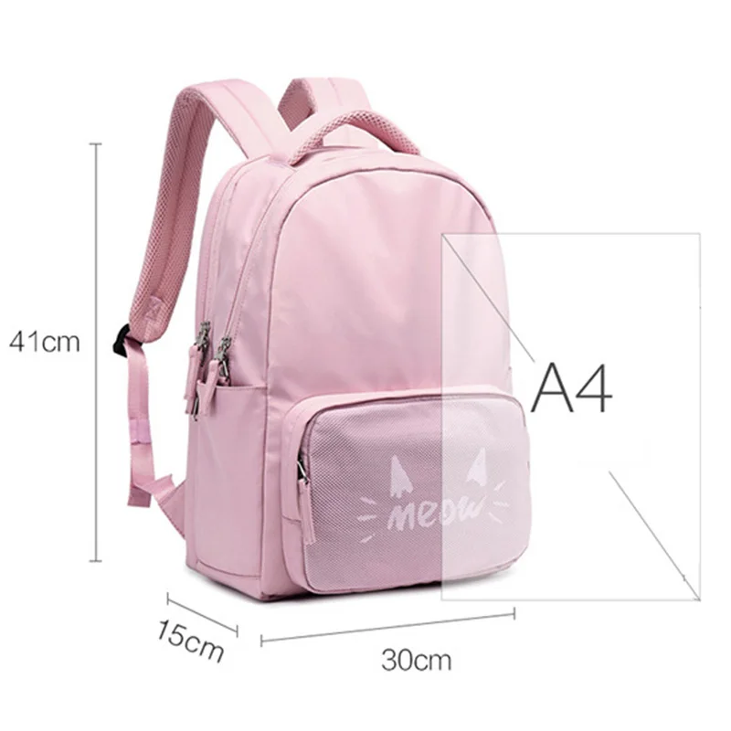 Женский рюкзак с принтом кошки повседневный водонепроницаемый карманом для