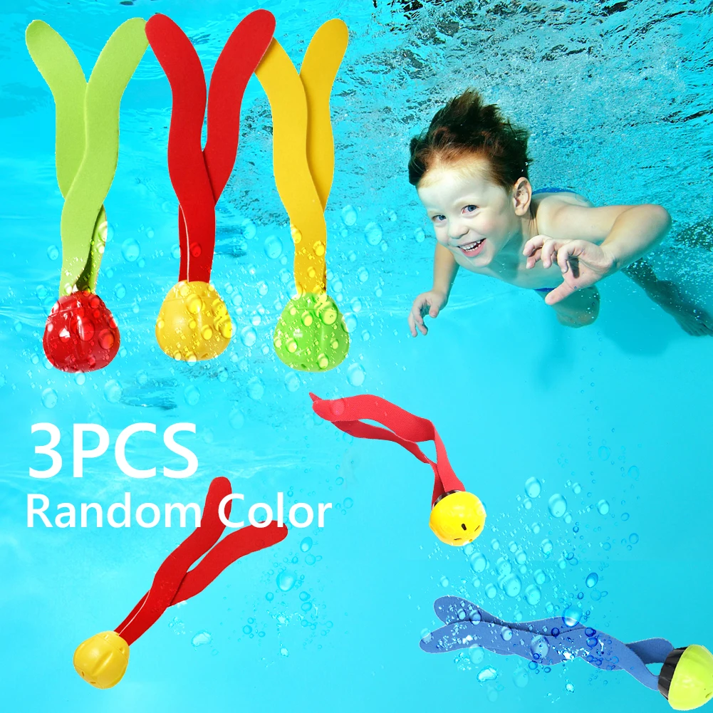 

3pcs Kids Summer Diving Toy Sports Swimming Pool Underwater Sea Plants Shape Children Training Water Games Gifts Random Color