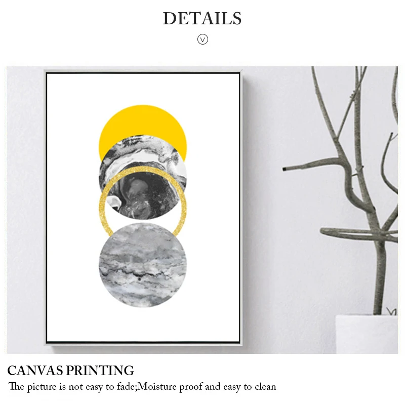 

Nordic Style Stone Pattern Geometric Wall Art Decoration Canvas Posters Paints Abstract Painting Picture For Living Room