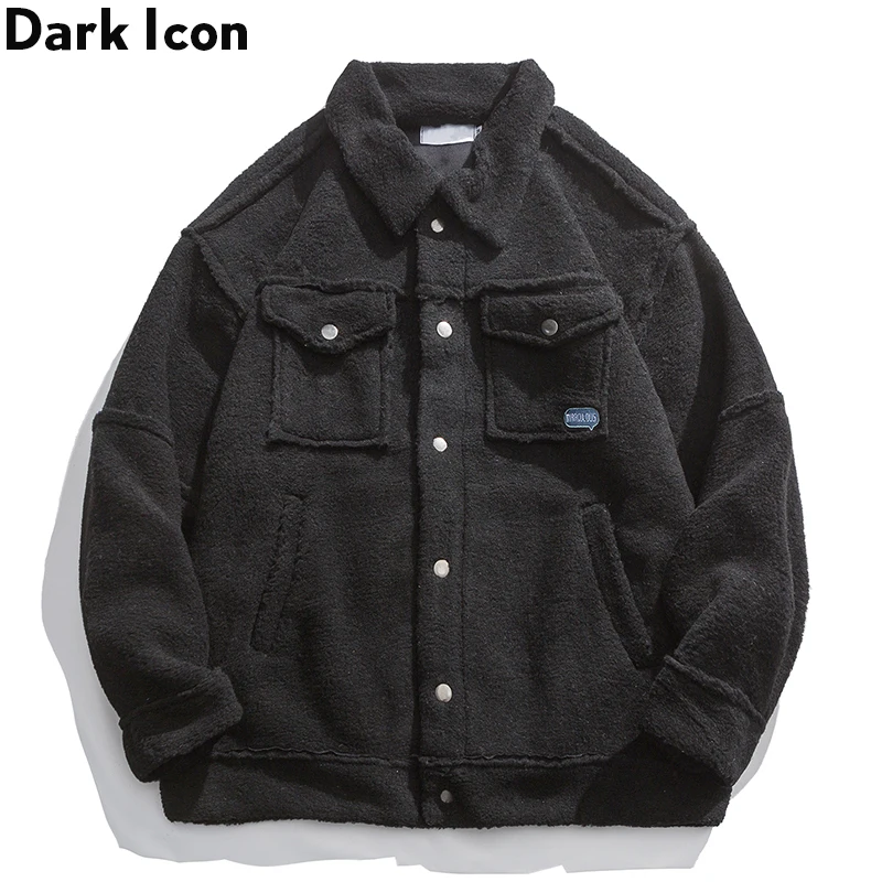 Темные иконы шерпа карманы Карго пальто для мужчин 2019 Зима Новая мода толстые