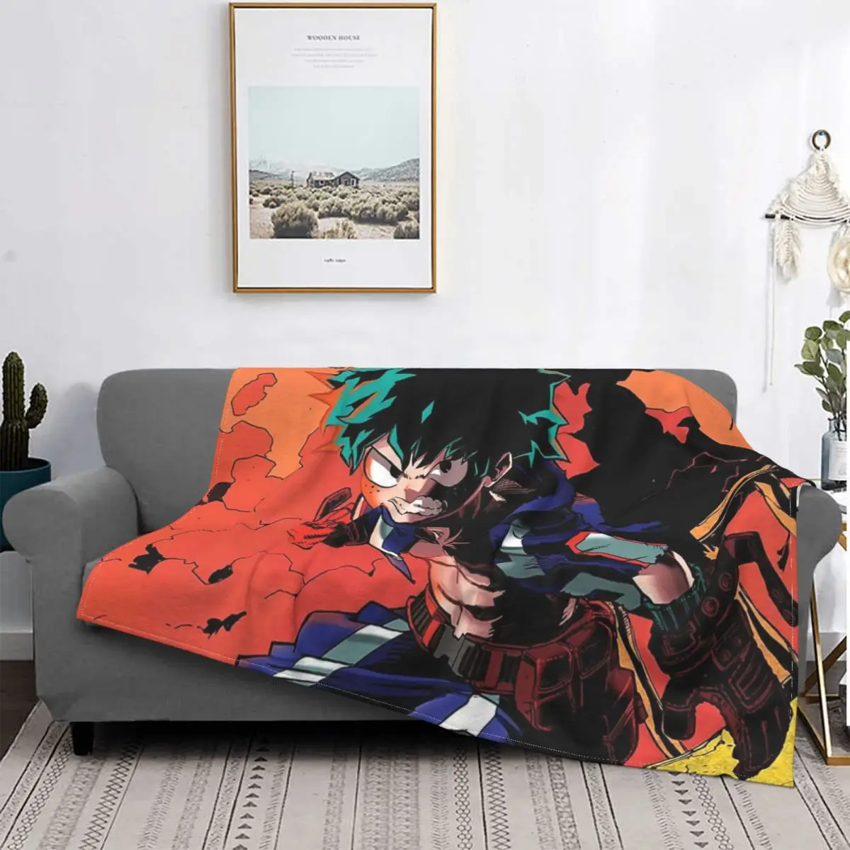 

My Hero Academia-mantas de terciopelo para el hogar y la Oficina, ropa de cama portátil cálida, Boku No Anime