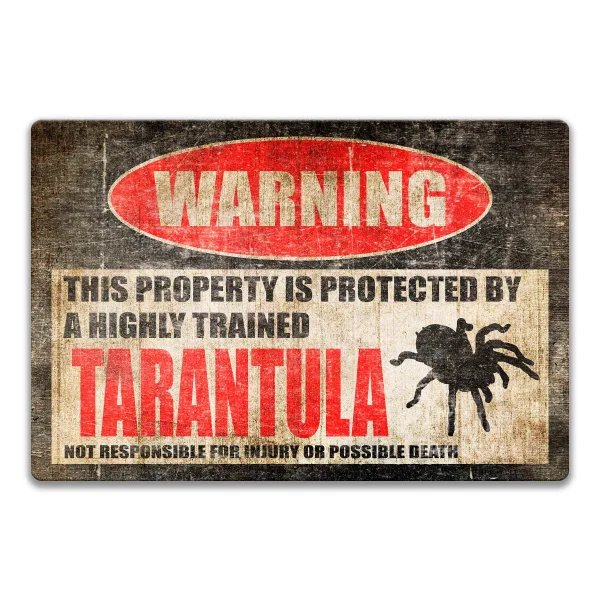 

Funny Pet Tarantula Sign Warning Danger Metal Tin Sign Vintage Tin Metal Sign Bar Club Cafe Garage Wall Decor Farm Decor Art