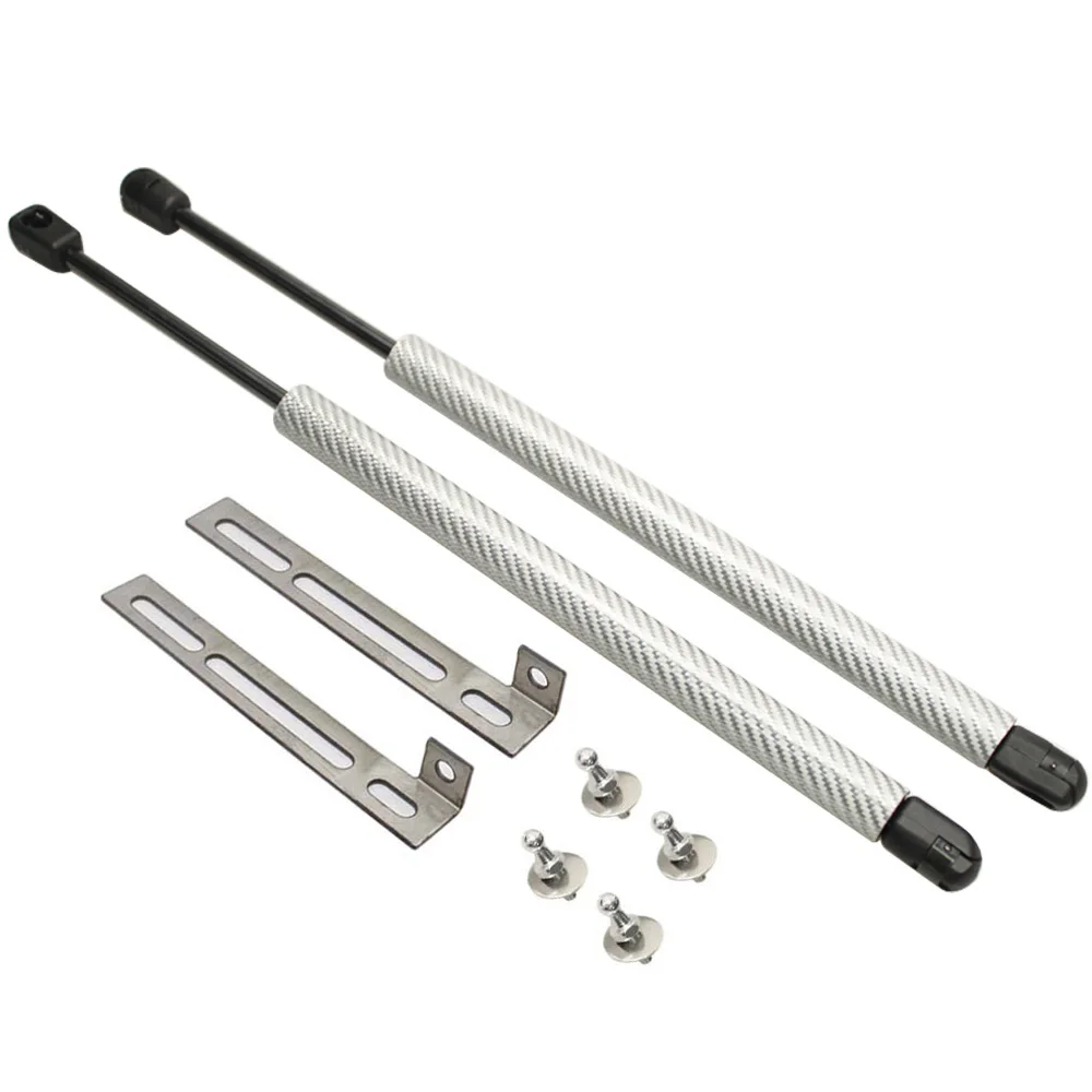 silver carbon fiber Для SEAT Leon MK3 2012- шрифт капота модифицирует газовые стойки из углеродного волокна поддержка подъема Амортизатор аксессуары для амортизаторов амортизатор - Цвет: silver carbon fiber