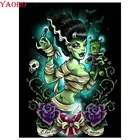 Алмазная 5D картина сделай сам, мультяшная девушка, Череп, роза, полная выкладка, вышивка из смолы, Алмазная мозаика, вышивка крестиком, подарок на Хэллоуин