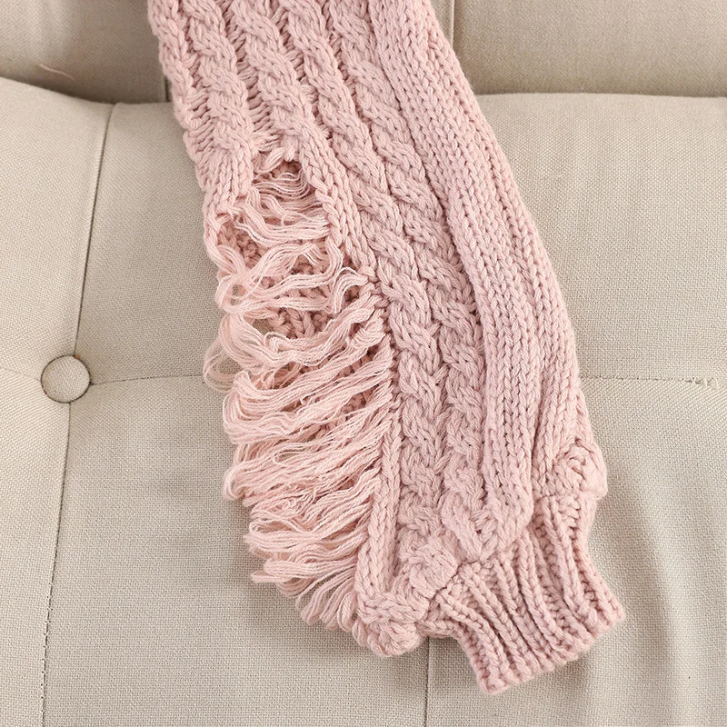 Gaganight Hole Autumn Winter Women Sweaters Long Sleeves V Neck Chic Fashion Pullover Solid Loose Pull Femme Korean Vintage Tops | Женская