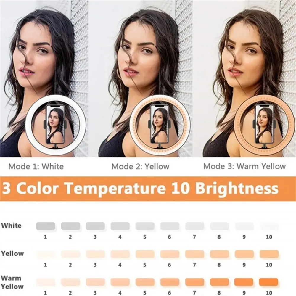 

10 Inch Selfie Ring Light with 50 Inch Tripod Stand & Phone Holder for Makeup Live Stream, LED Camera Ring Light with Remote