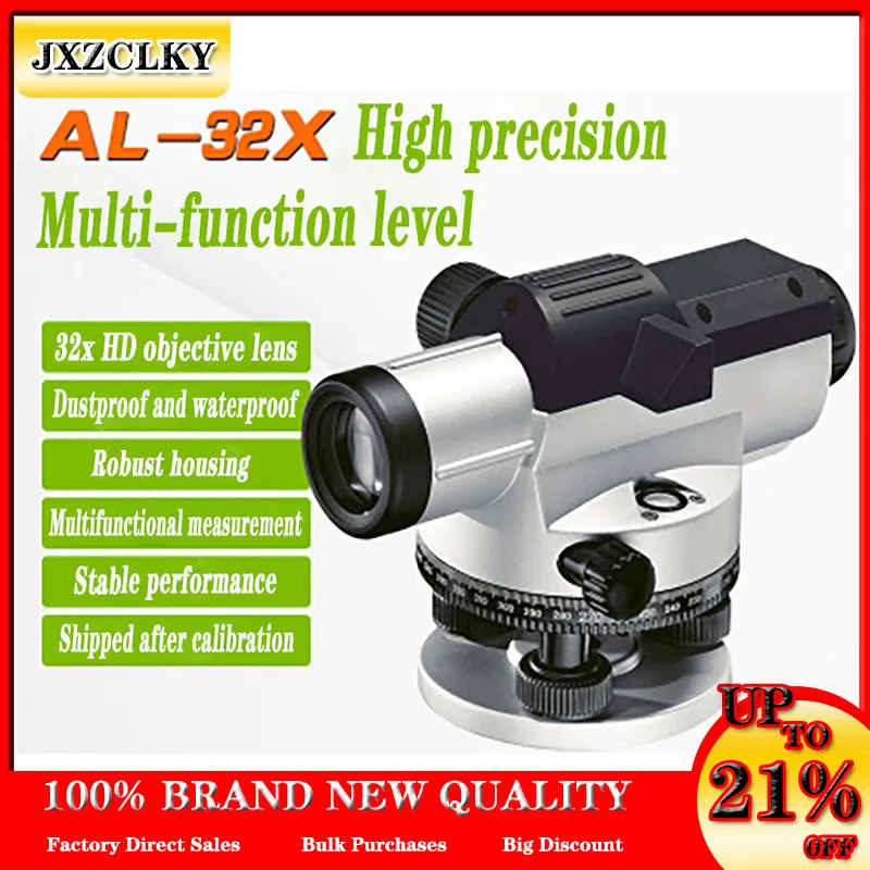 

AL 32X Optical Auto Level Parallel Tester Self-Levelling Height Distance Angle Engineering Measuring Instrument Measuring Tool