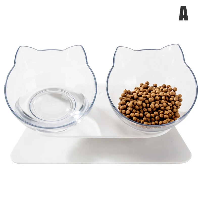 Новинка двойные миски для кошек с подставкой кормления домашних животных