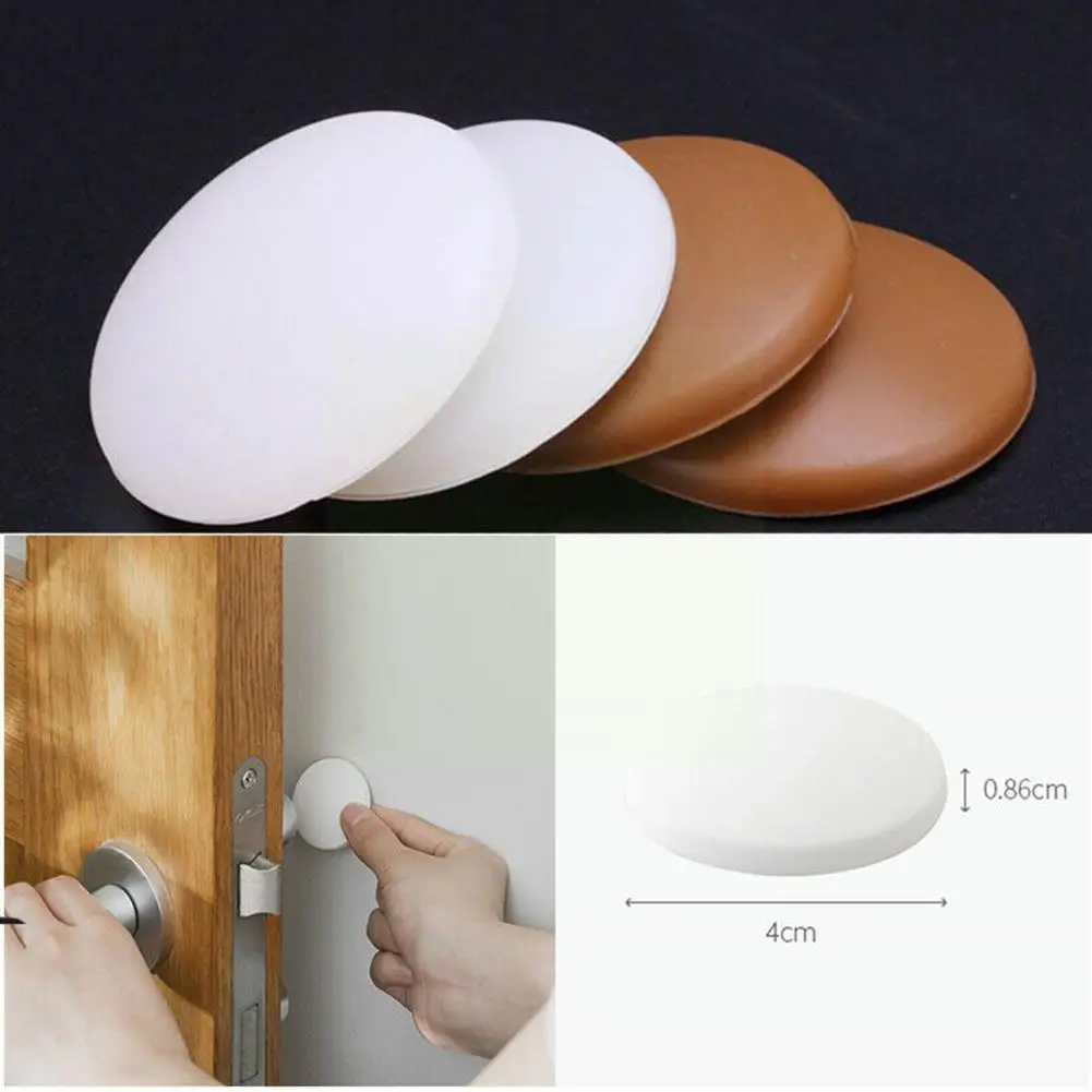 

5piece Wall Thickening Mute Door Suspension Round Modelling Pad Wall Lock Handle Rubber Door Stick Protec F2v7