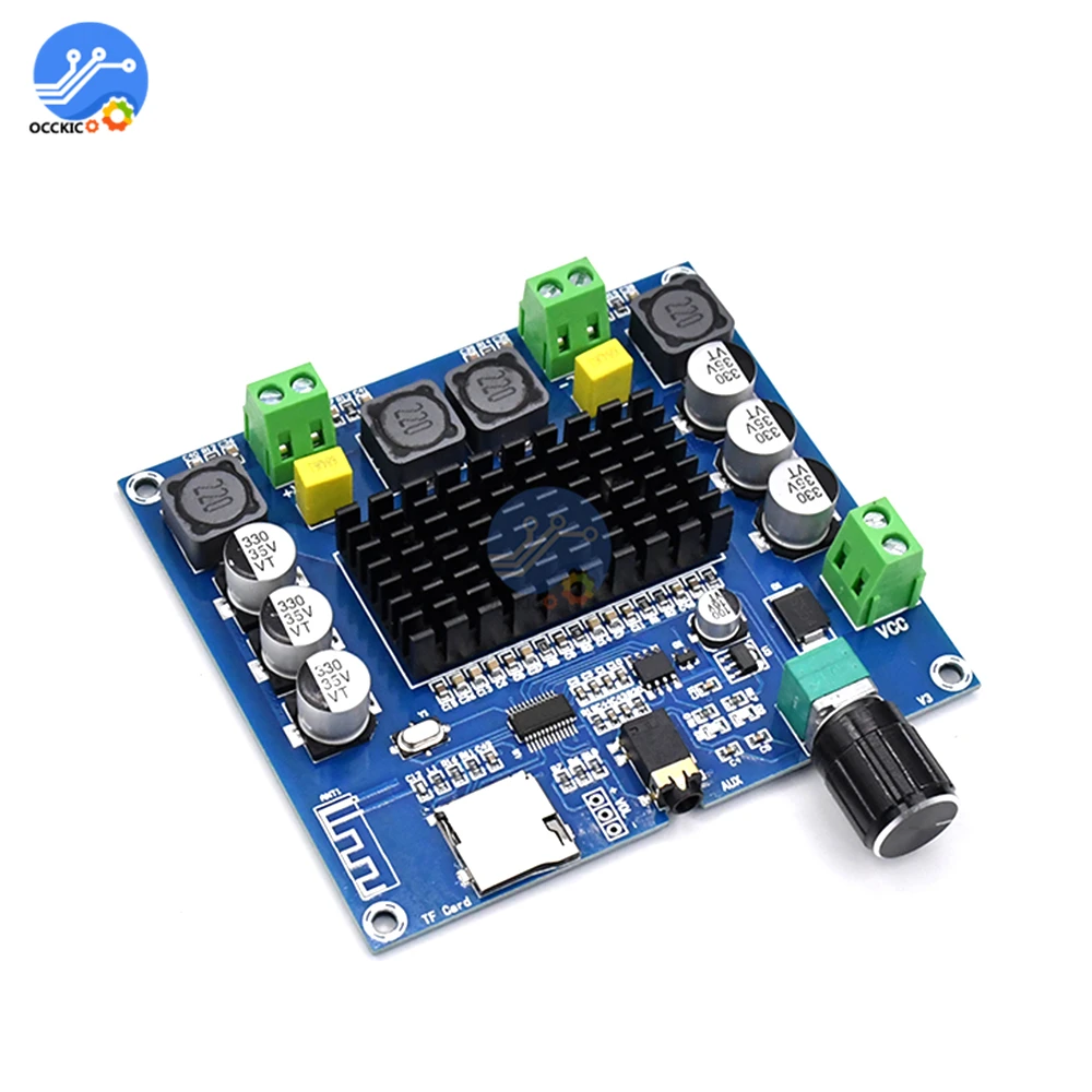 

XH-A105 Bluetooth 5.0 TDA7498 digital amplifier board 2x100W Stereo Audio AMP Module Support TF Card AUX diy kit volume control