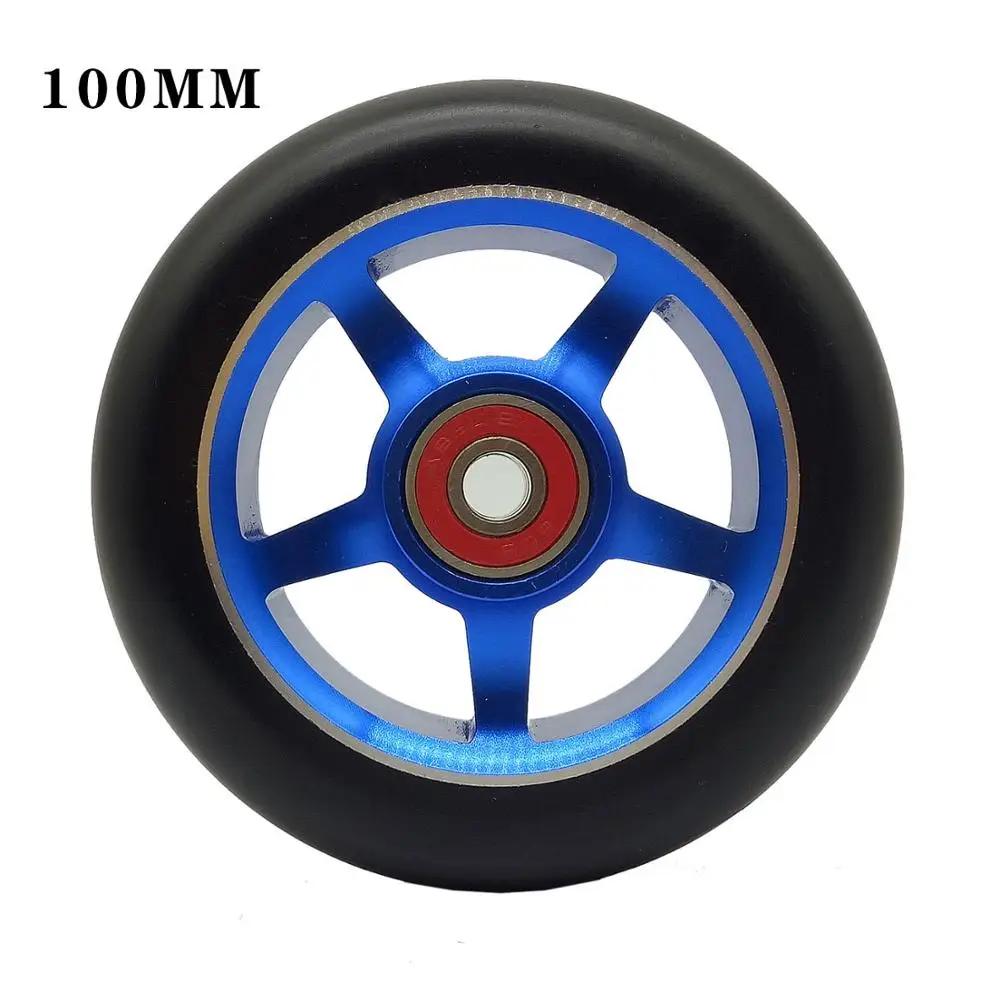 2 шт. алюминиевые колеса для трюковых самокатов 100/110 мм высокоэластичные