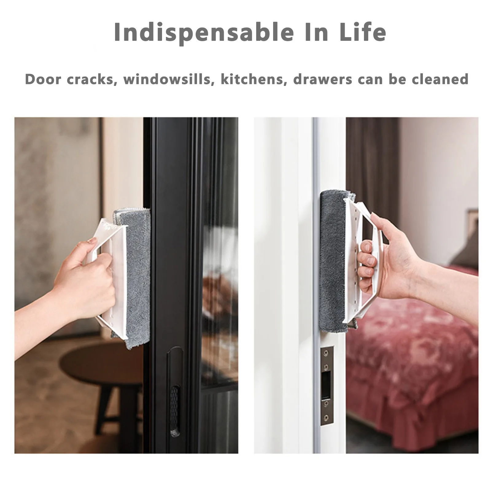 

3PC Creative Window Groove Cleaning Brush Hand-held Crevice Cleaner Tools for Door Window Slides and Gaps Easy and Effortles