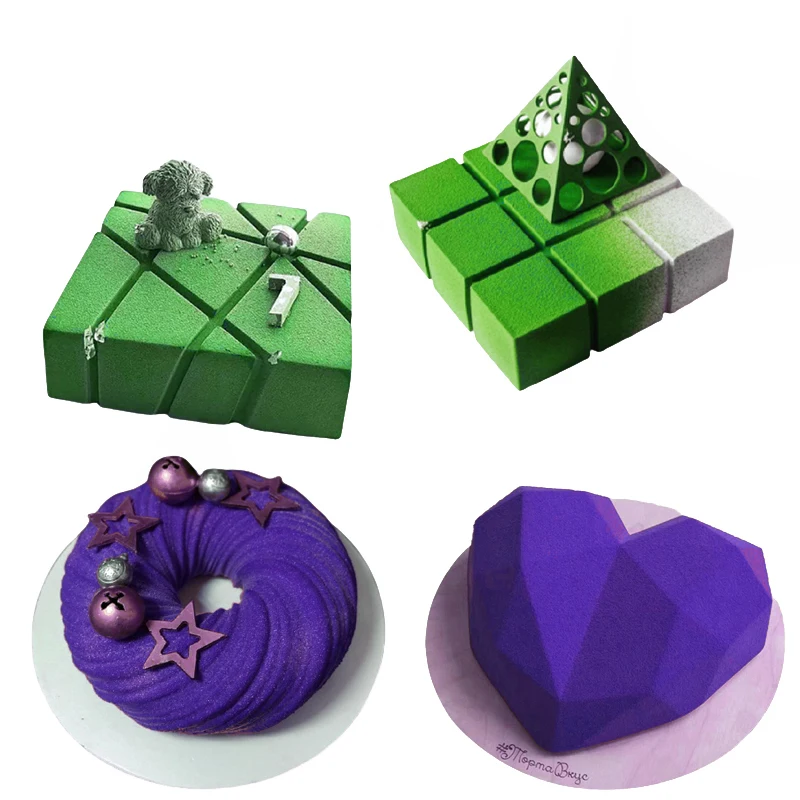 

Meibum Twill Pastry Silicone Cake Molds Non-Stick Dessert Mousse Baking Moulds Kitchen Bakeware Set Reusable Decorating Tools