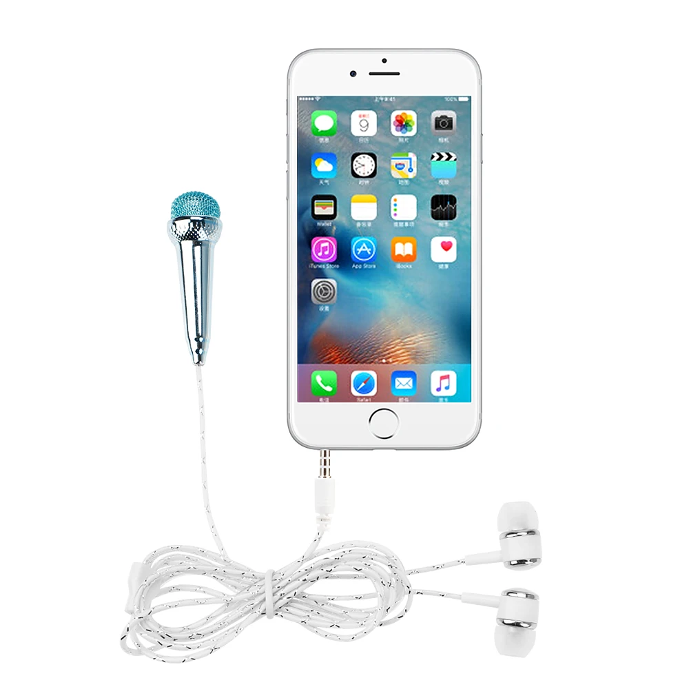 Микрофоны для Iphone 7 8 X караоке телефон фильтр с наушниками комплект рекордер