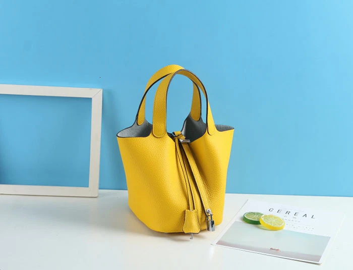 Unua amo Brand Women Handbags Fashion High Capacity Basket Bag Ladies Luxury Genuine Leather Bucket Totes Hand Bags