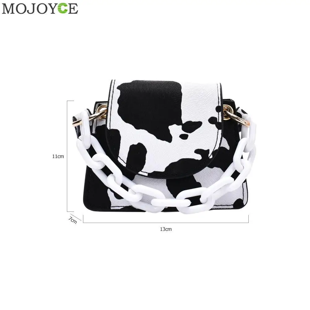 

Fashion Animal Pattern PU Women Handbag Tote Acrylic Chain Mini Shoulder Bags Popular Simple Female Daily Bag