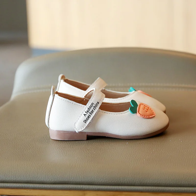 EKOPCZ Baby Toddler Shoes Girl Cute Carrot Princess Leather White Pink Soft Sole Kids Flat Mary Jane Children |