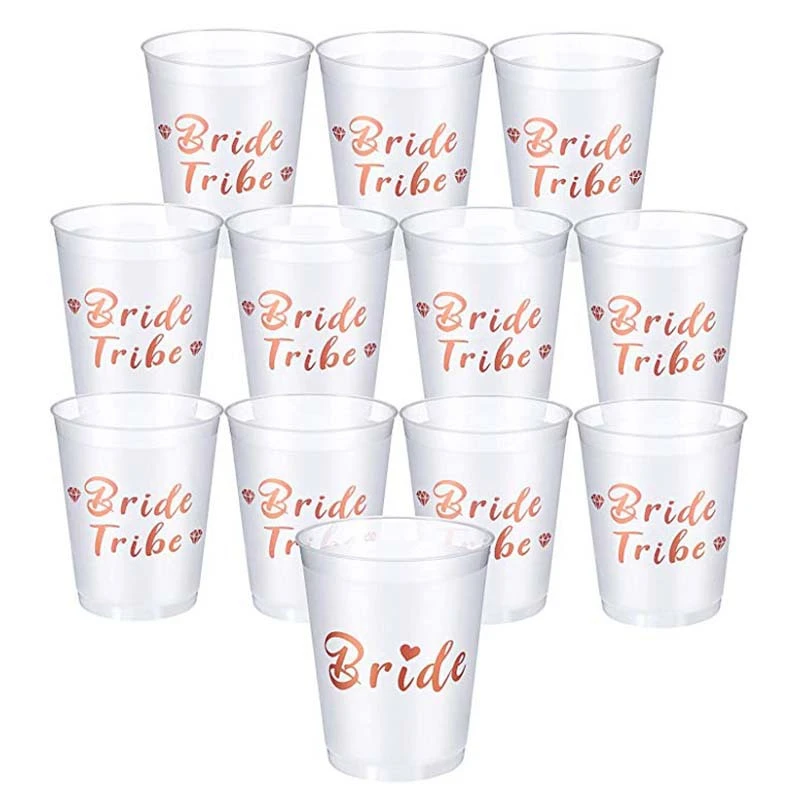

1Pcs Bride 11Pcs Bride Tribe Cups Bride Bridal Shower Wedding Engagement Party To Be Hen Night Bachelorette Party Decor
