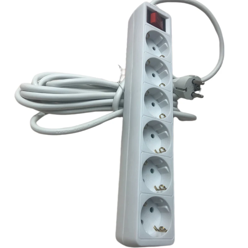 2 штырьковых разъема EU RUS 6 выходов переменного тока Европейская розетка 5 м