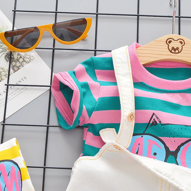 Летняя одежда для маленьких девочек Одежда малышей Модная младенцев Костюмы