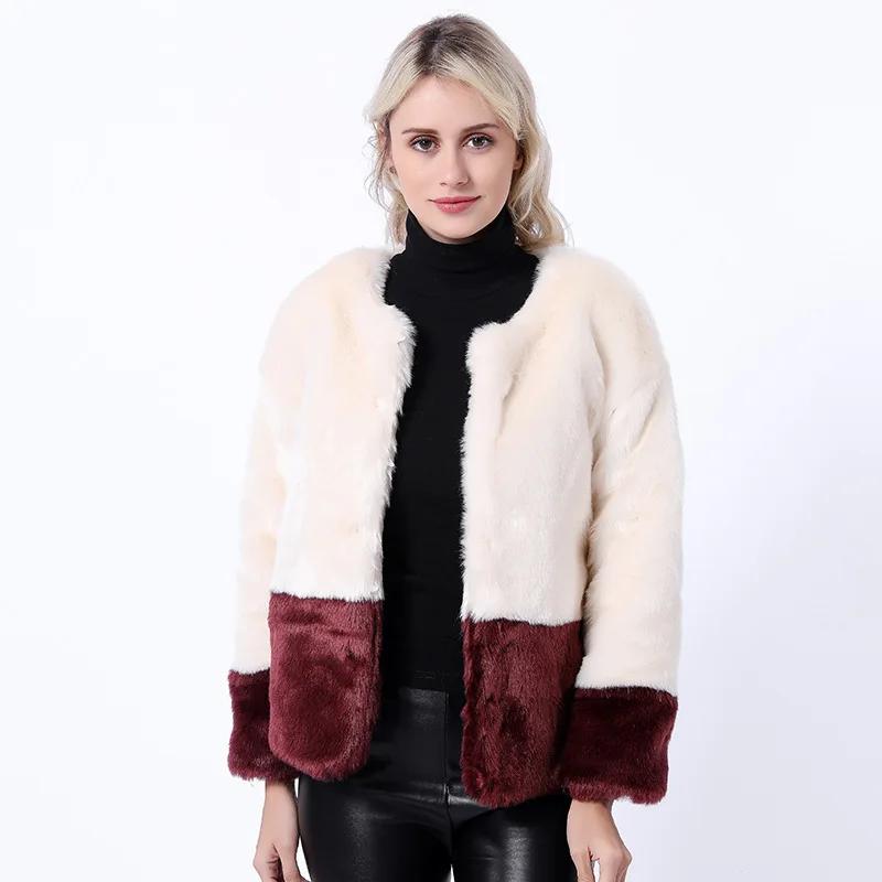 ZADORIN лоскутное цветное пушистое мягкое короткое пальто из искусственного меха с