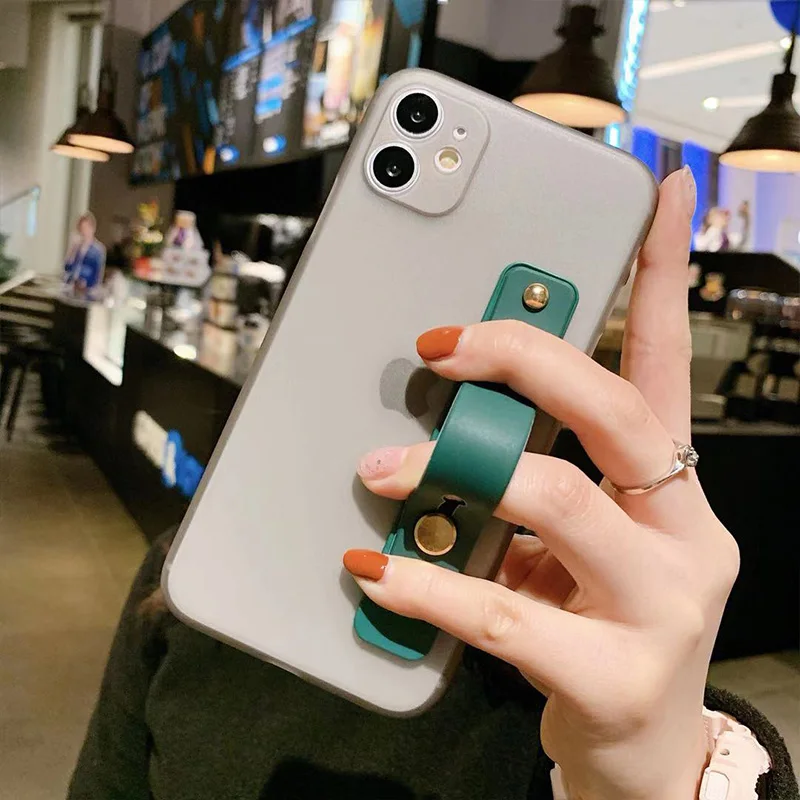 Чехол для iphone 11pro x xr xs max с ремешком на руку силиконовые чехлы 8 7 6 6s plus подставкой