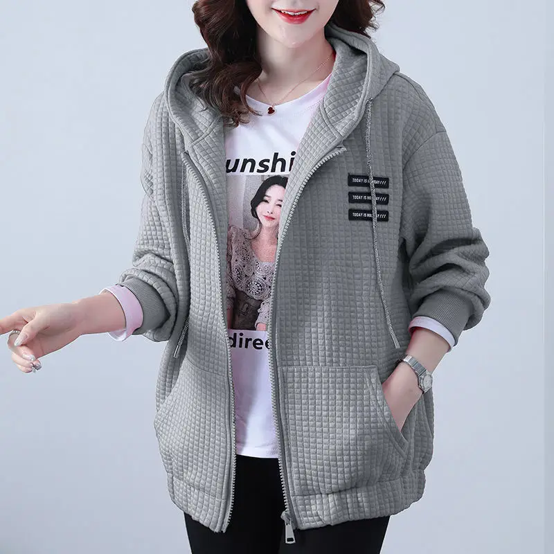 Женская куртка с капюшоном розово-Красная спортивная весна-осень 2022 | одежда