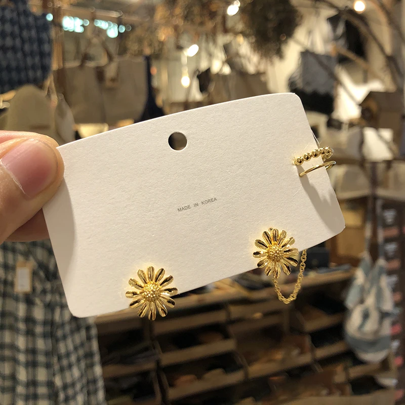 

2020 Fashion Flower Ear Stud Mujer Brincos Chain Tassel Clip Ear Cuff Earrings Exquisite Cute Earrings Fashion Jewelry Gifts