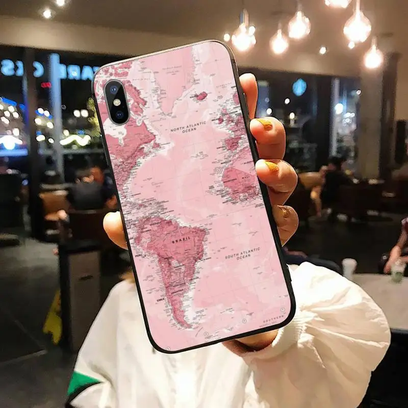 

World Travel Map art aesthetics Phone Case for iPhone 11 12 pro XS MAX 8 7 6 6S Plus X 5S SE 2020 XR